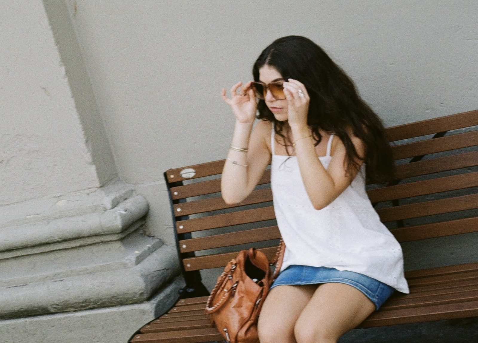 Sofia on a bench